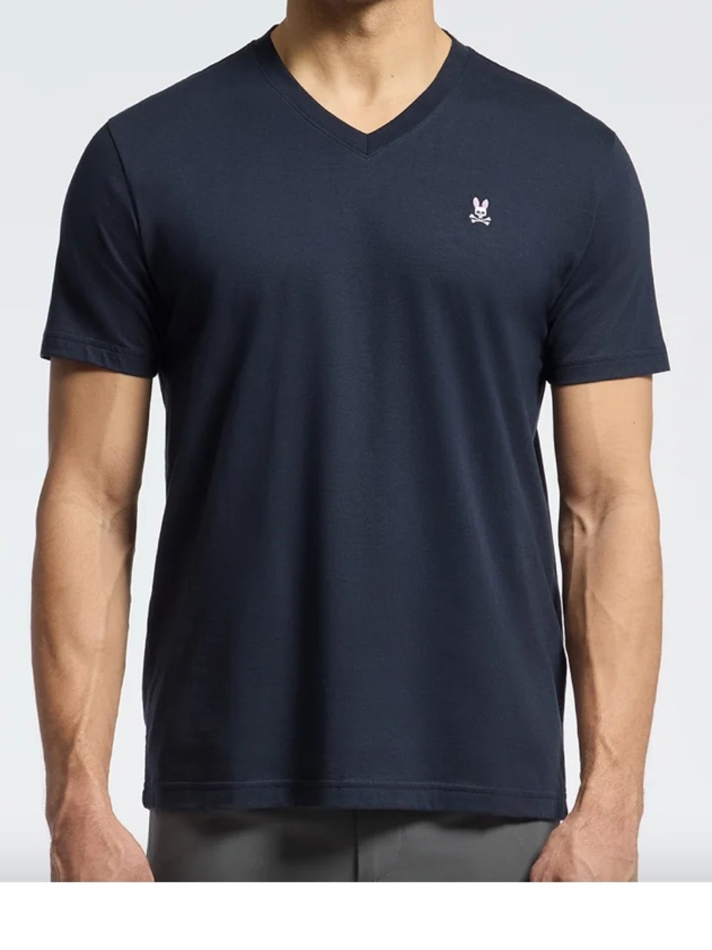 Psycho Bunny T- Shirt Mens 5 (M) Charcoal Gray Short Sleeve V Neck Pima Cotton